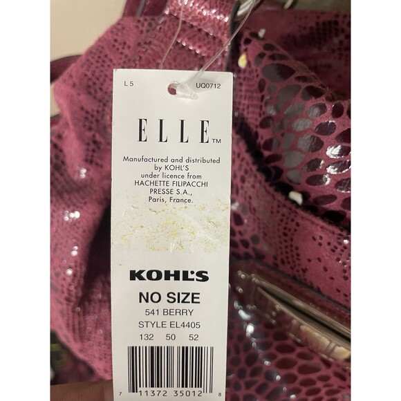 ELLE Joelle Satchel Handbag Berry Color NWT - Picture 3 of 7